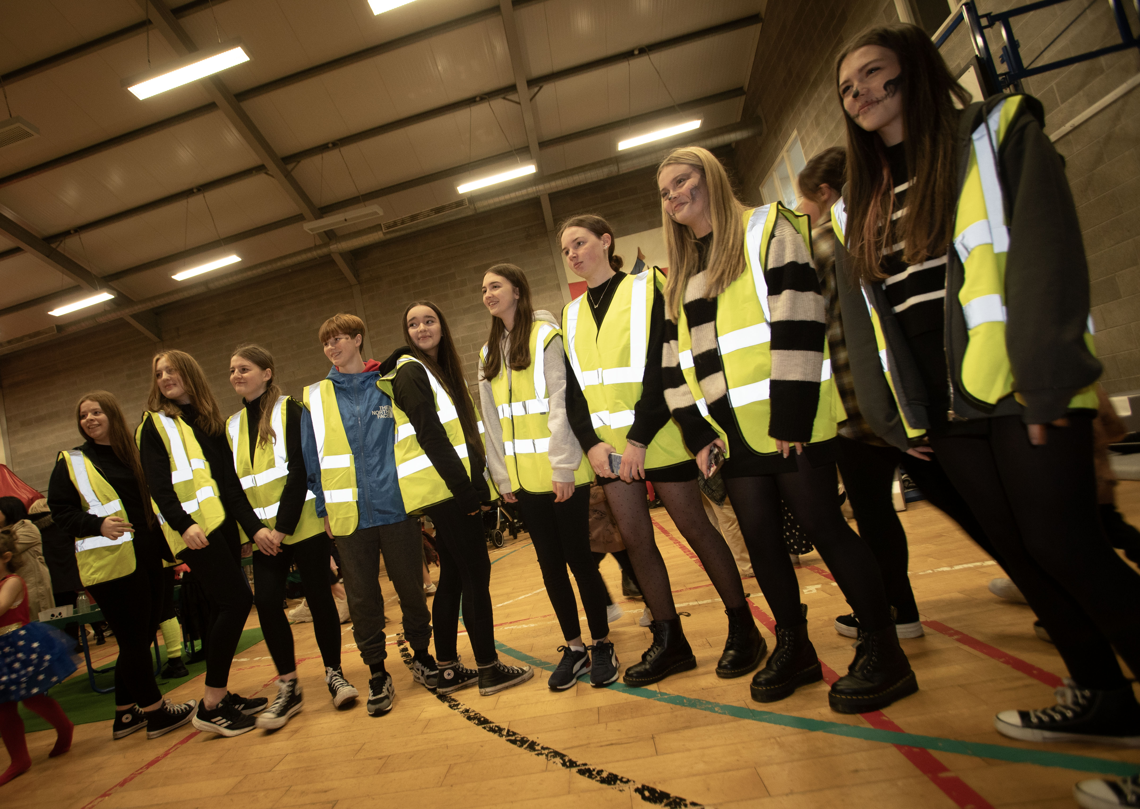 volunteers at halloween fun day